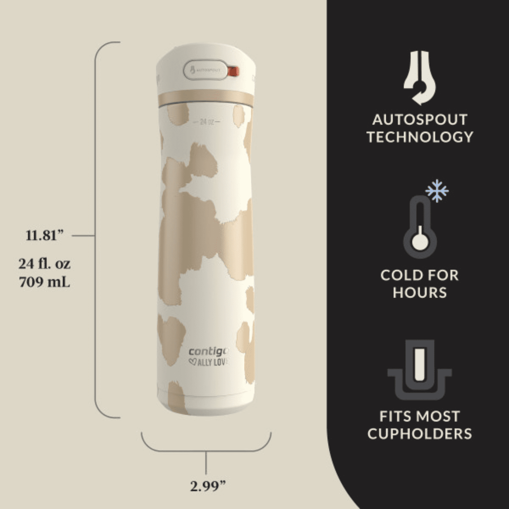Contigo x Ally Love Ashland Chill 2.0 Stainless Steel Water Bottle with Autospout Lid, 24 oz, Oatmilk - Pick 517