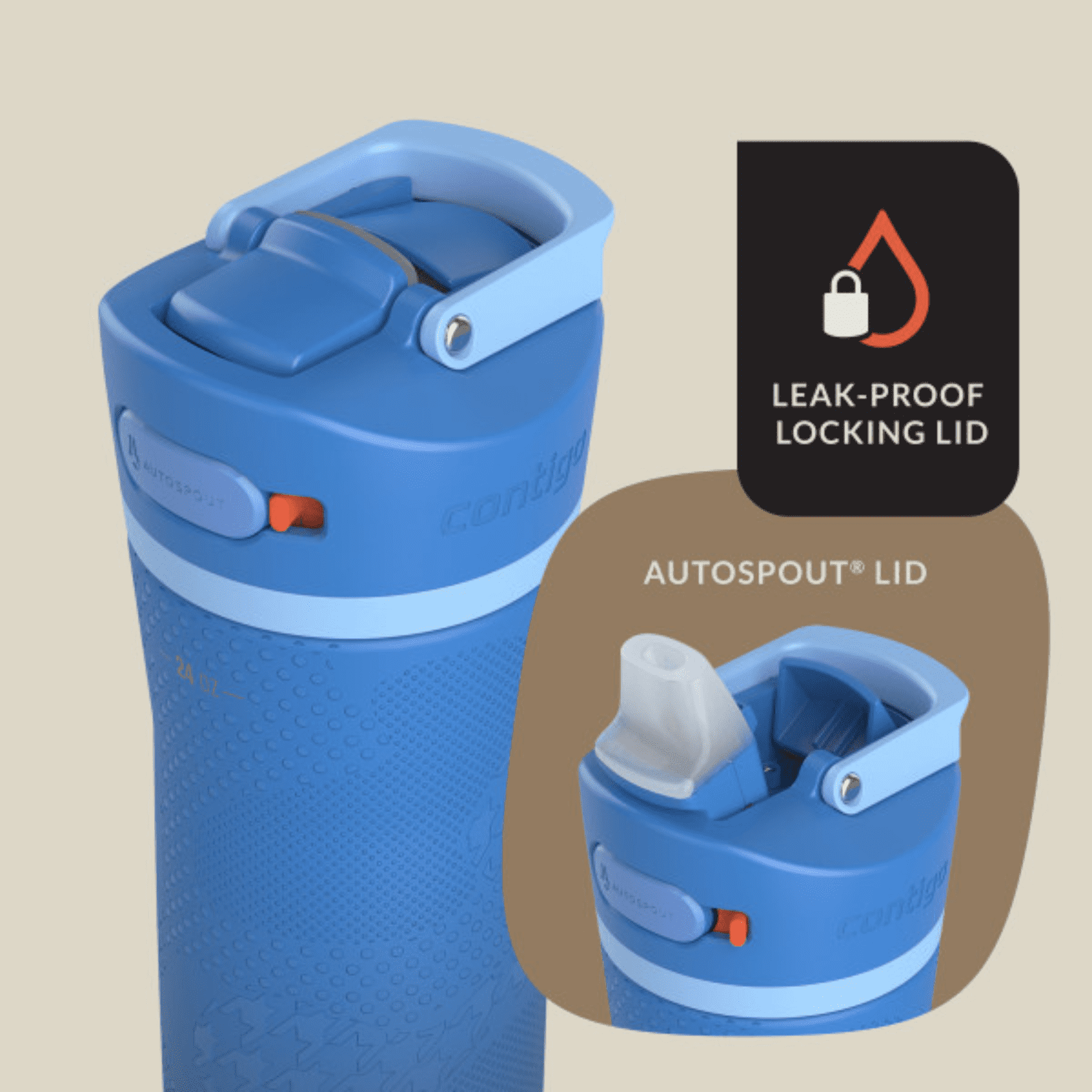 Contigo x Ally Love Ashland Chill 2.0 Stainless Steel Water Bottle with Autospout Lid, 24 oz, Oatmilk - Pick 517