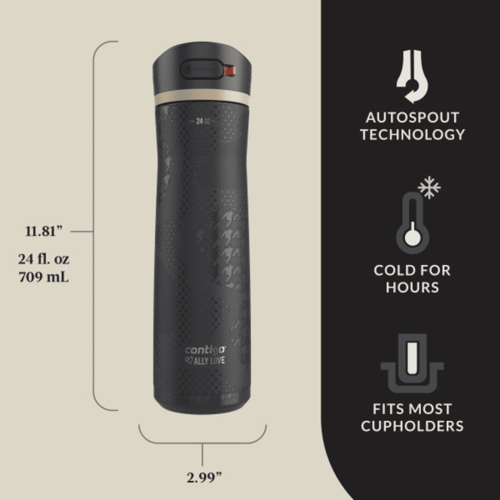 Contigo x Ally Love Ashland Chill 2.0 Stainless Steel Water Bottle with Autospout Lid, 24 oz, Oatmilk - Pick 517