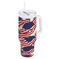 40 oz Insulated Stainless Steel Tumbler Double Wall Stainless Steel Tumbler with 2-Way Drinking Flags Abstract Design - Pick 867