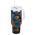 40 oz Insulated Stainless Steel Tumbler Double Wall Stainless Steel Tumbler with 2-Way Drinking Intricate Geometric Shapes - Pick 431