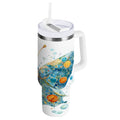 40 oz Insulated Stainless Steel Tumbler Double Wall Stainless Steel Tumbler with 2-Way Drinking Intricately Butterfly - Pick 930