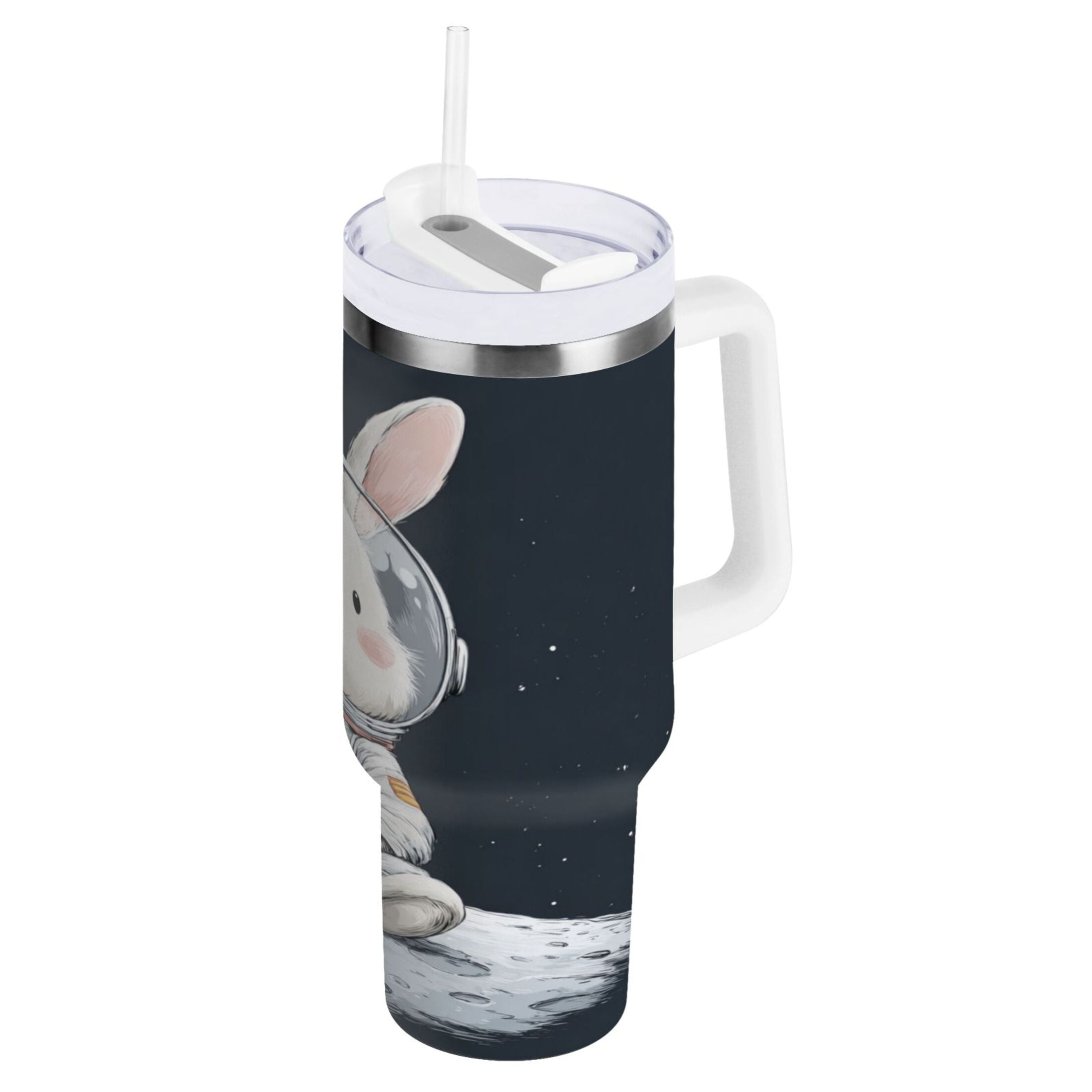 40 oz Insulated Stainless Steel Tumbler Double Wall Stainless Steel Tumbler with 2-Way Drinking Rabbit in A Space - Pick 701