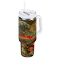40 oz Insulated Stainless Steel Tumbler Double Wall Stainless Steel Tumbler with 2-Way Drinking Red Mushrooms - Pick 979