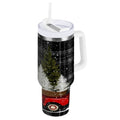 40 oz Insulated Stainless Steel Tumbler Double Wall Stainless Steel Tumbler with 2-Way Drinking Red Truck with Christmas Tree - Pick 636