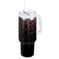 40 oz Insulated Stainless Steel Tumbler Double Wall Stainless Steel Tumbler with 2-Way Drinking Rose Gold Glitter - Pick 962