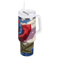 40 oz Insulated Stainless Steel Tumbler Double Wall Stainless Steel Tumbler with 2-Way Drinking Roses and Clouds - Pick 511
