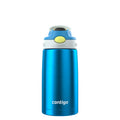 Kids Water Bottle with Straw 13 oz Autospout, Easy Clean Lid, Pop Up Spill Proof Valve, Durable BPA Free Plastic, for School Sports Travel, Blue - Pick 787