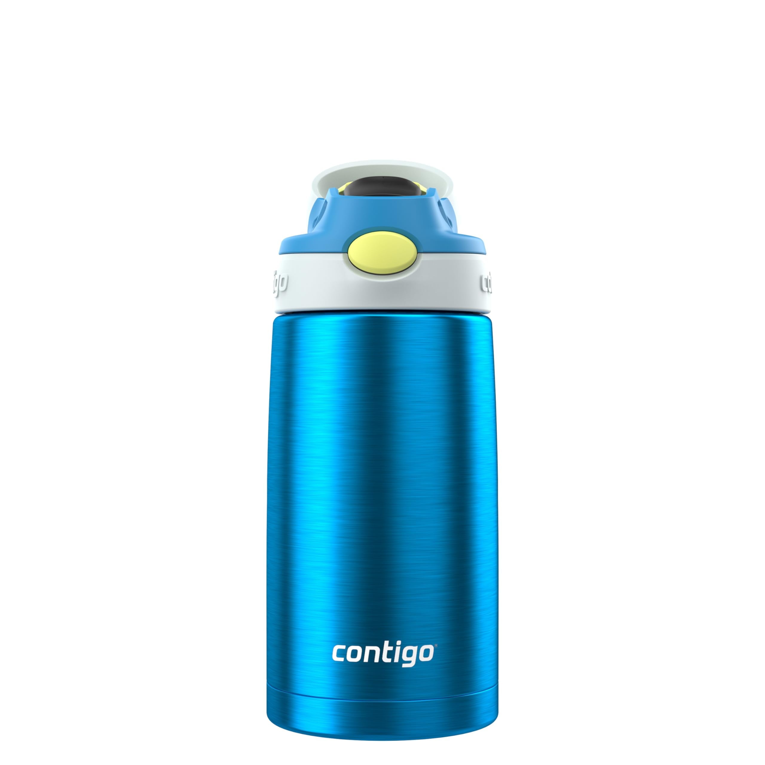 Kids Water Bottle with Straw 13 oz Autospout, Easy Clean Lid, Pop Up Spill Proof Valve, Durable BPA Free Plastic, for School Sports Travel, Blue - Pick 787