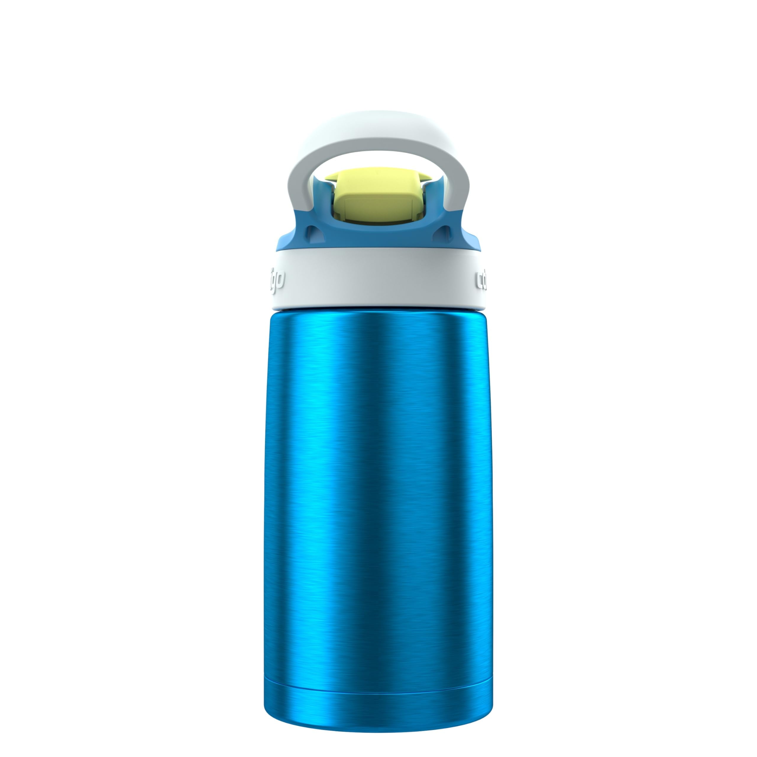 Kids Water Bottle with Straw 13 oz Autospout, Easy Clean Lid, Pop Up Spill Proof Valve, Durable BPA Free Plastic, for School Sports Travel, Blue - Pick 787