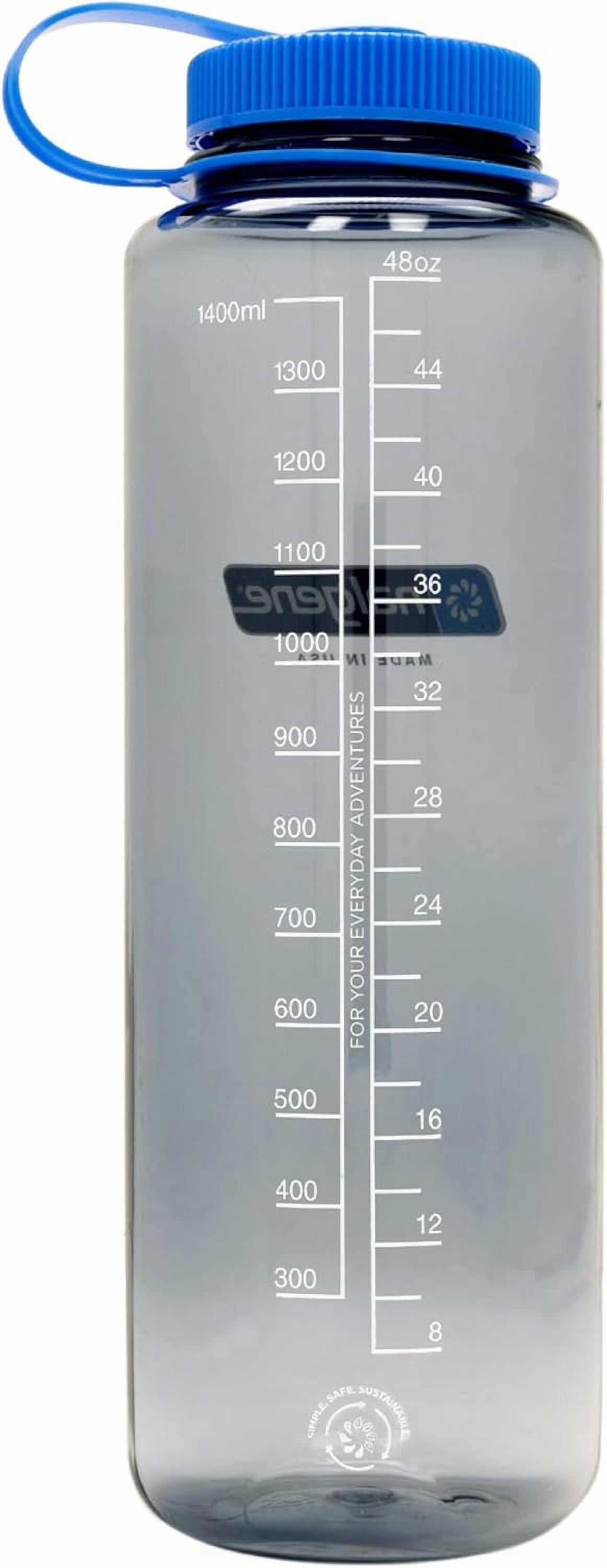 Nalgene Sustain Tritan BPA-Free Water Made with Material Derived from 50% Plastic Waste (using ISCC certified mass balance), 48 OZ, Wide Mouth, Cerulean - Pick 283