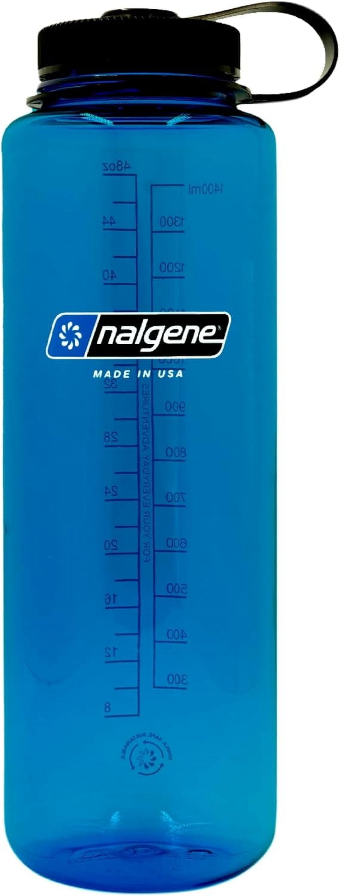 Nalgene Sustain Tritan BPA-Free Water Made with Material Derived from 50% Plastic Waste (using ISCC certified mass balance), 48 OZ, Wide Mouth, Cerulean - Pick 283
