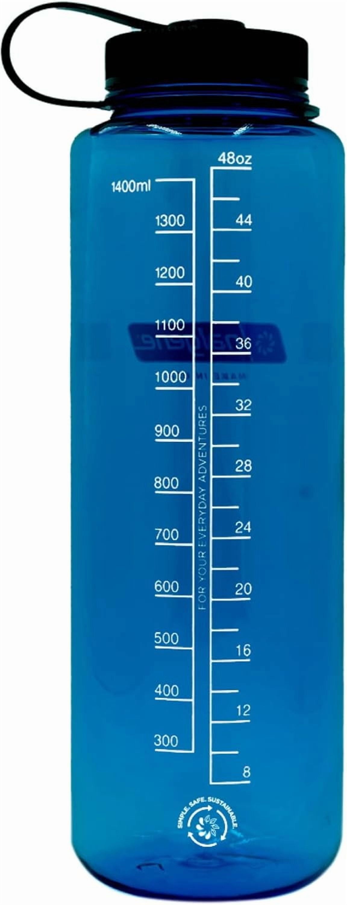 Nalgene Sustain Tritan BPA-Free Water Made with Material Derived from 50% Plastic Waste (using ISCC certified mass balance), 48 OZ, Wide Mouth, Cerulean - Pick 283