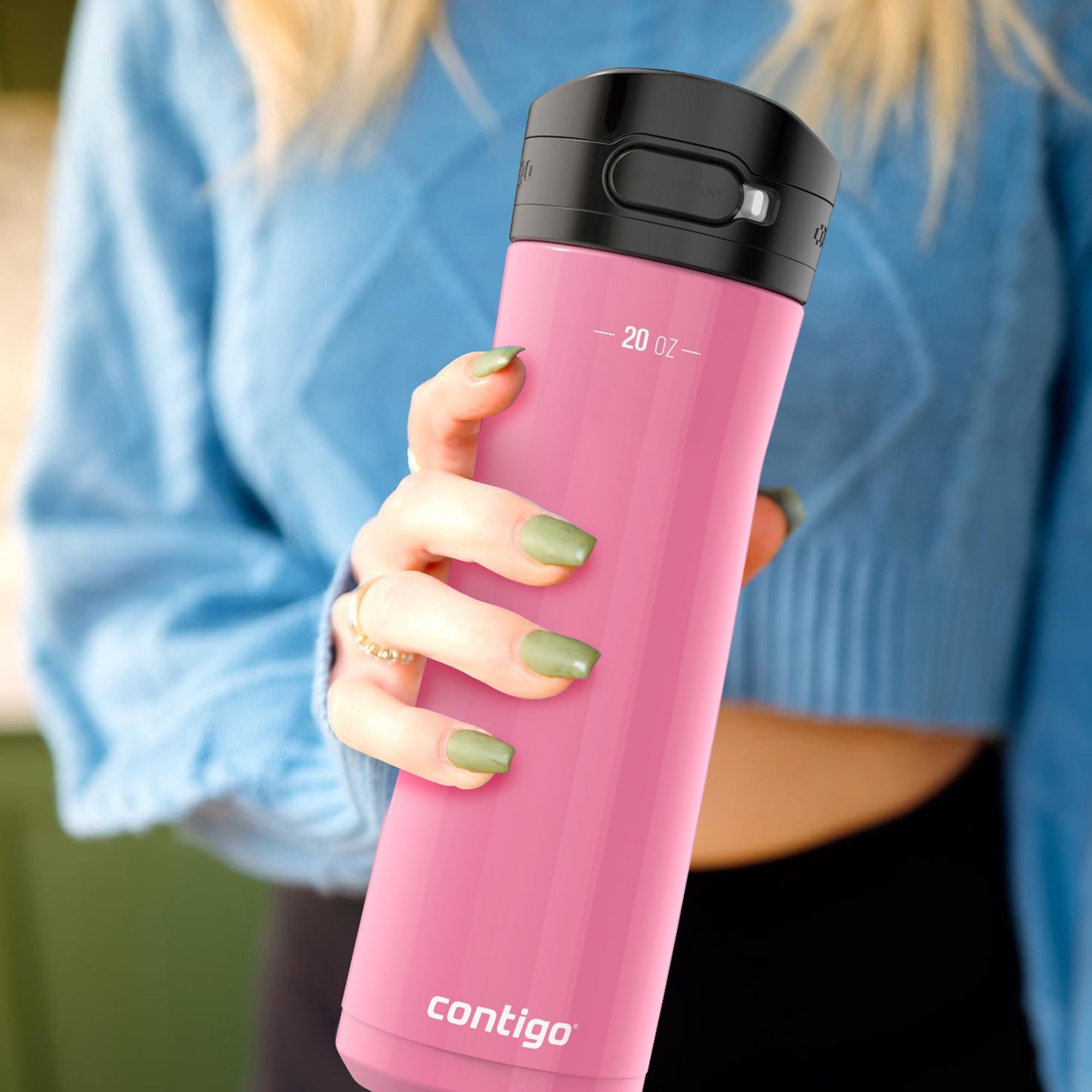 Contigo Jackson Chill 2.0 Stainless Steel Water Bottle with AUTOPOP Lid, 20 Ounces, Azalea - Pick 755