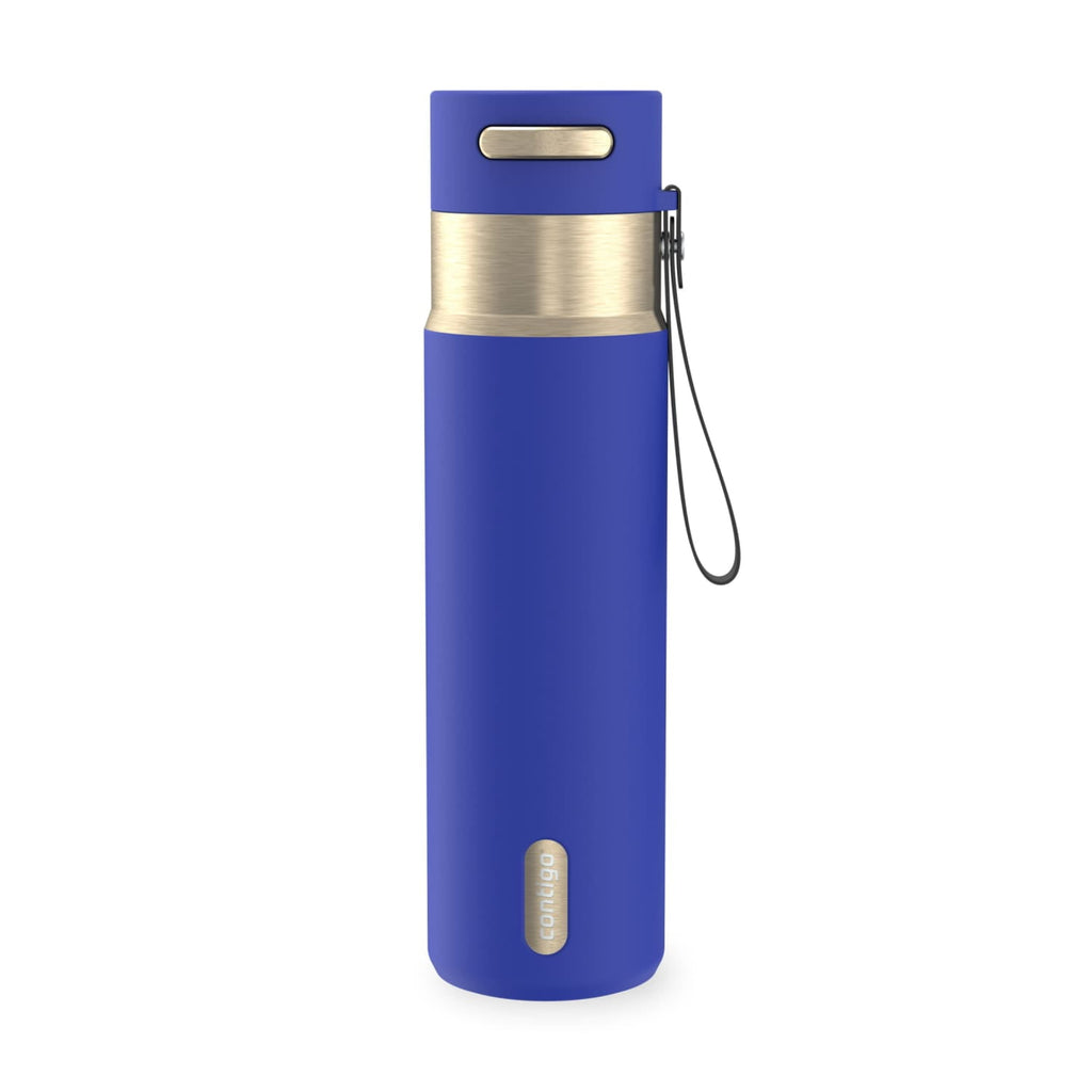 Contigo AutoSeal Leakproof Stainless Steel Reusable Water Bottle Tumbler with Carrying Strap, Cream/Champagne, 24 oz - Pick 698