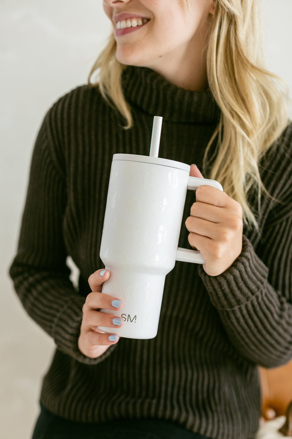 Simple Modern 30 fl oz Insulated Stainless Steel Trek Tumbler with Straw Lid | Seaglass Sage and Cream Checkmate - Pick 125