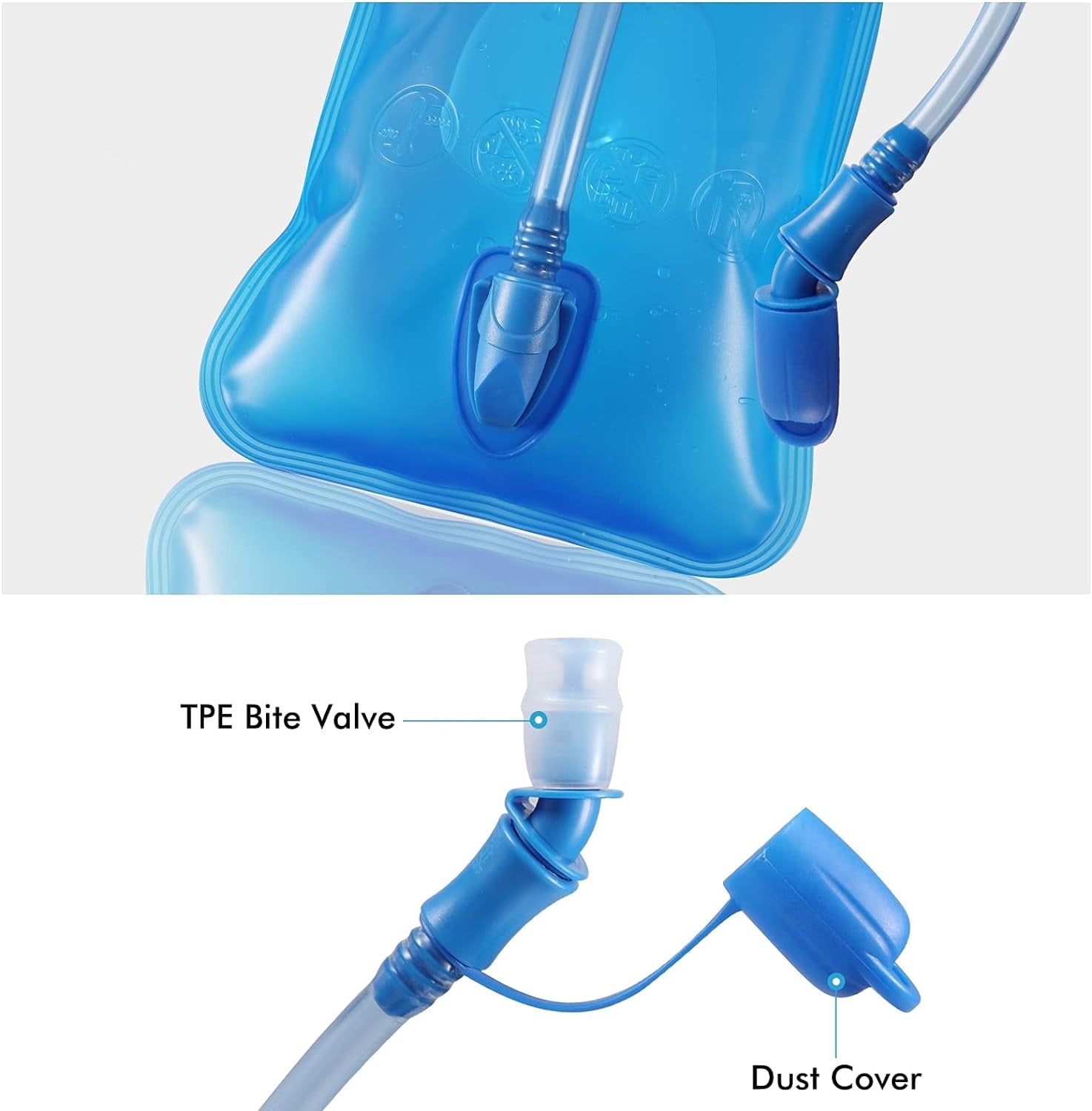 TAGVO Hydration Bladder 2 Liter BPA Free 70oz + Cleaning Brushes Kit, Leakproof Water Bladder Travel Reservoir Hydration Bag, Easy Cleaning by 3 Brushes and Air Drying by Collapsible Frame - Pick 610