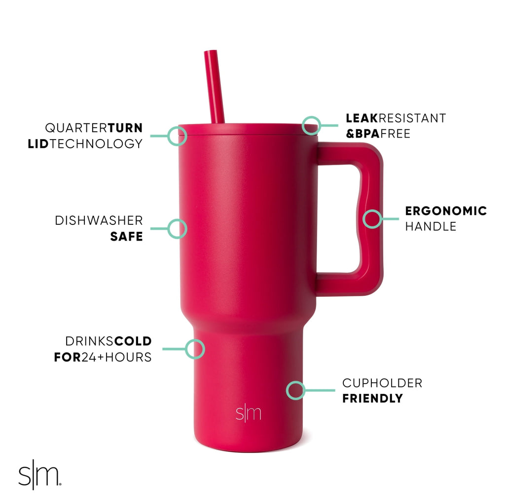 Simple Modern 30 fl oz Insulated Stainless Steel Trek Tumbler with Straw Lid | Seaglass Sage and Cream Checkmate - Pick 125