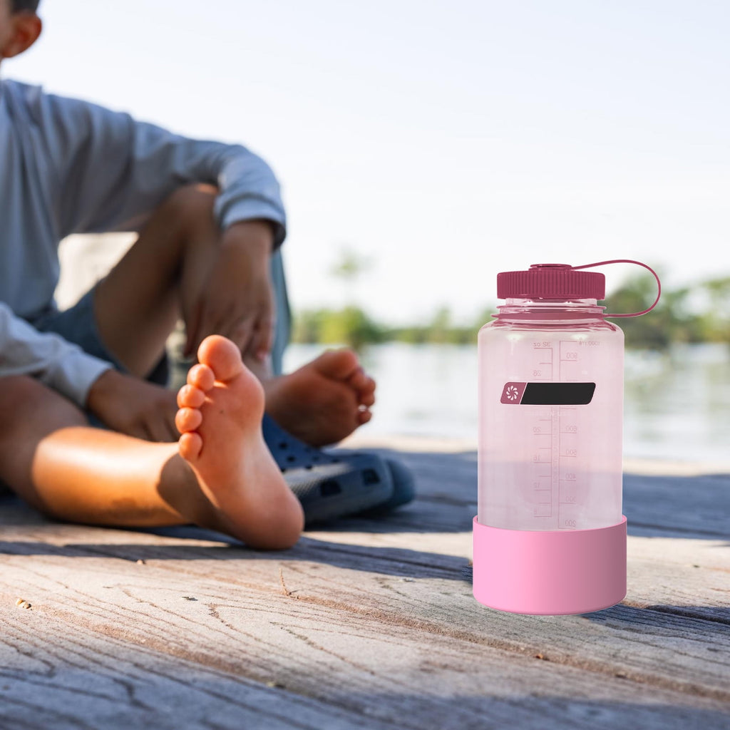 Linkidea 2 Pack Water Bottle Boot Compatible with Nalgene Sustain Wide Mouth 32oz/48oz, Narrow Mouth 32oz, Silicone Anti-Slip Bottle Bottom Bumper Protector (Light Pink) - Pick 207