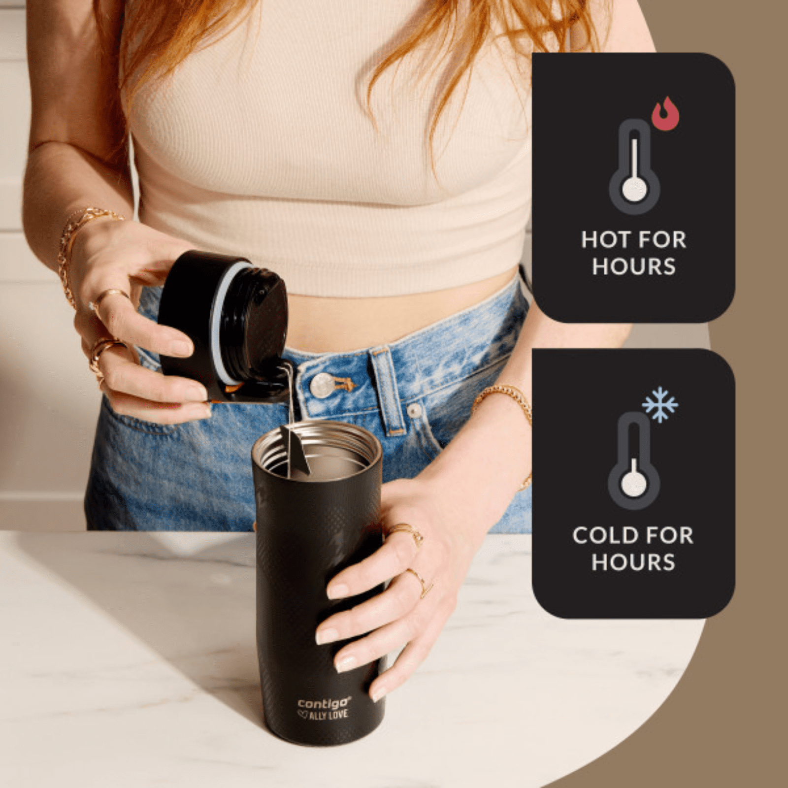 Contigo x Ally Love Autoseal West Loop Vacuum-Insulated Stainless Steel Travel Mug with Easy-Clean Lid, 16 oz, Stellar Jay - Pick 741