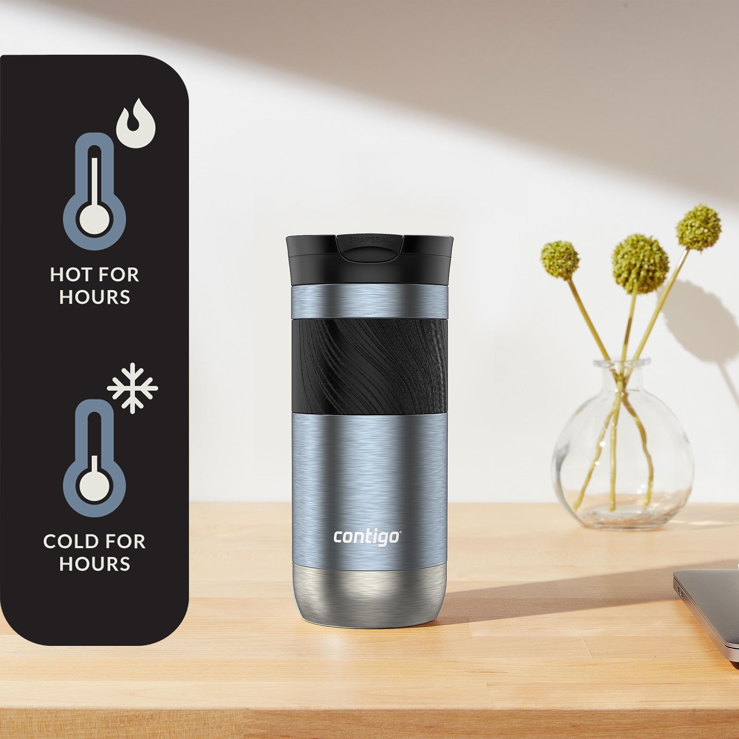 Contigo Byron 2.0 Stainless Steel Travel Mug with SNAPSEAL Lid and Grip, 16oz. - Pick 935