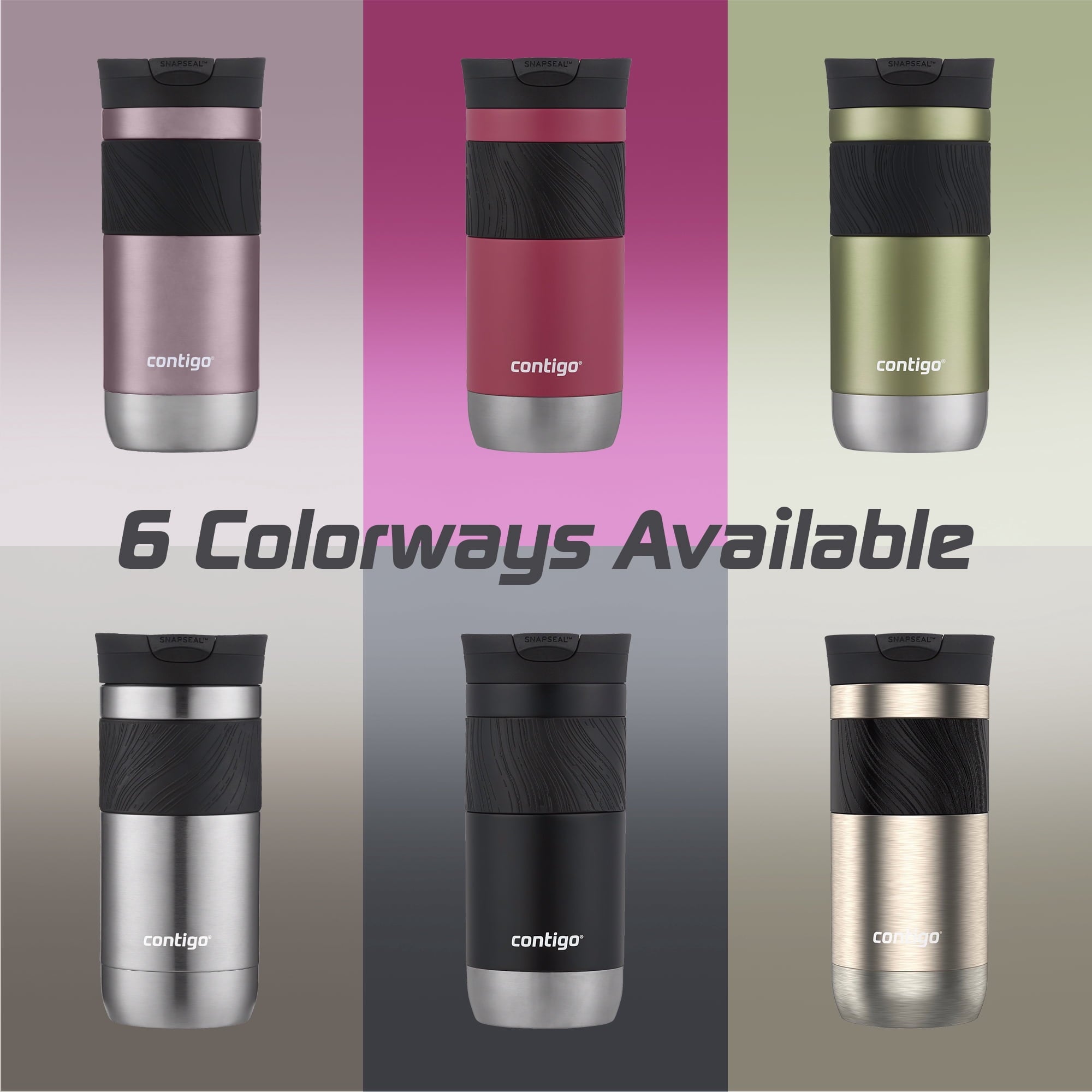 Contigo Byron 2.0 Stainless Steel Travel Mug with SNAPSEAL Lid and Grip, 16oz. - Pick 935