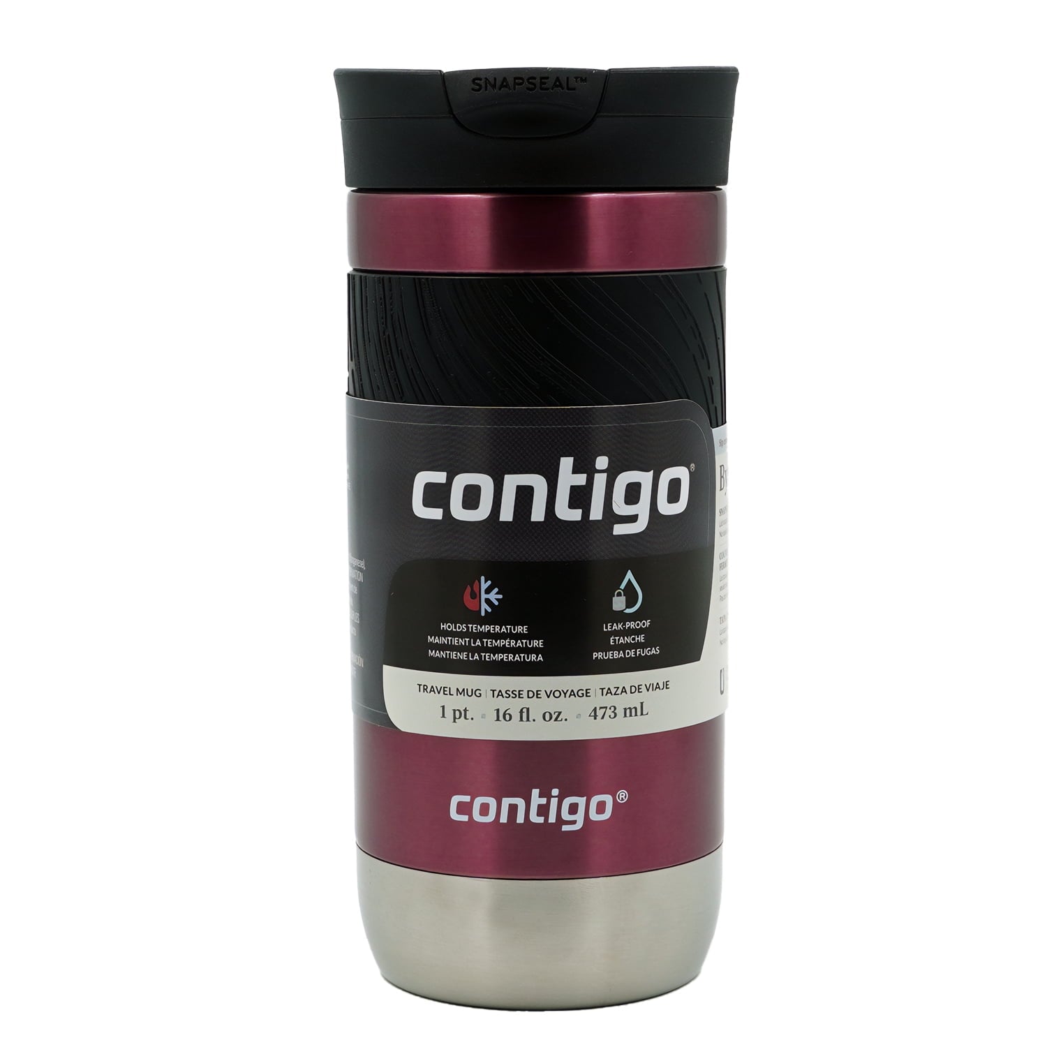 Contigo Byron 2.0 Stainless Steel Travel Mug with SNAPSEAL Lid and Grip, 16oz. - Pick 935