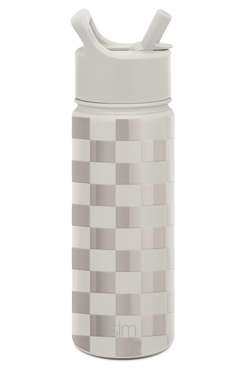 Simple Modern Kids Water Bottle with Straw Lid Vacuum Insulated Stainless Steel Metal Thermos Bottles | Reusable Leak Proof BPA-Free Flask for School | Summit Collection | 18oz, Checkmate - Pick 797