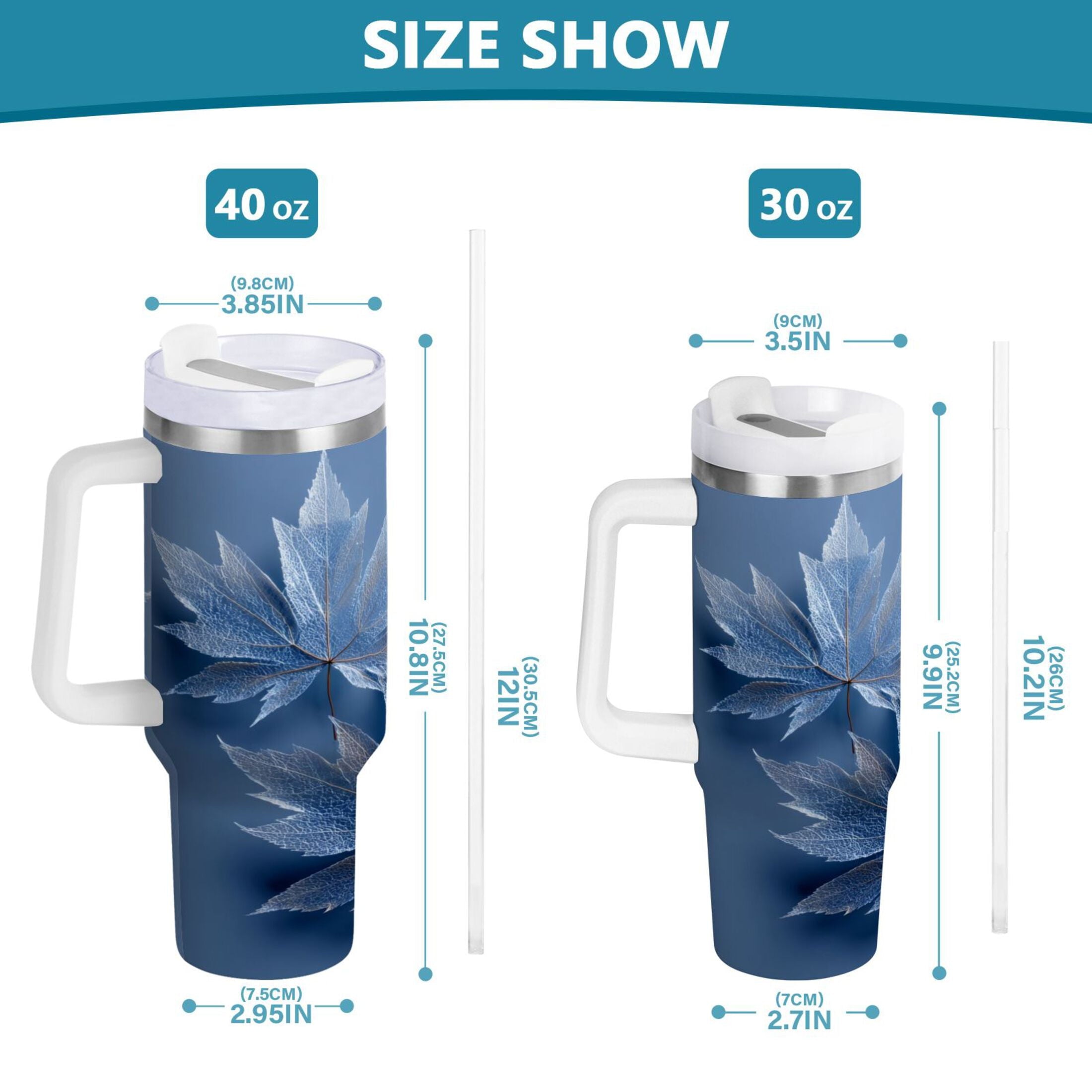 30 oz Insulated Stainless Steel Tumbler Double Wall Stainless Steel Tumbler with 2-Way Drinking Glass Mapleleaves - Pick 330