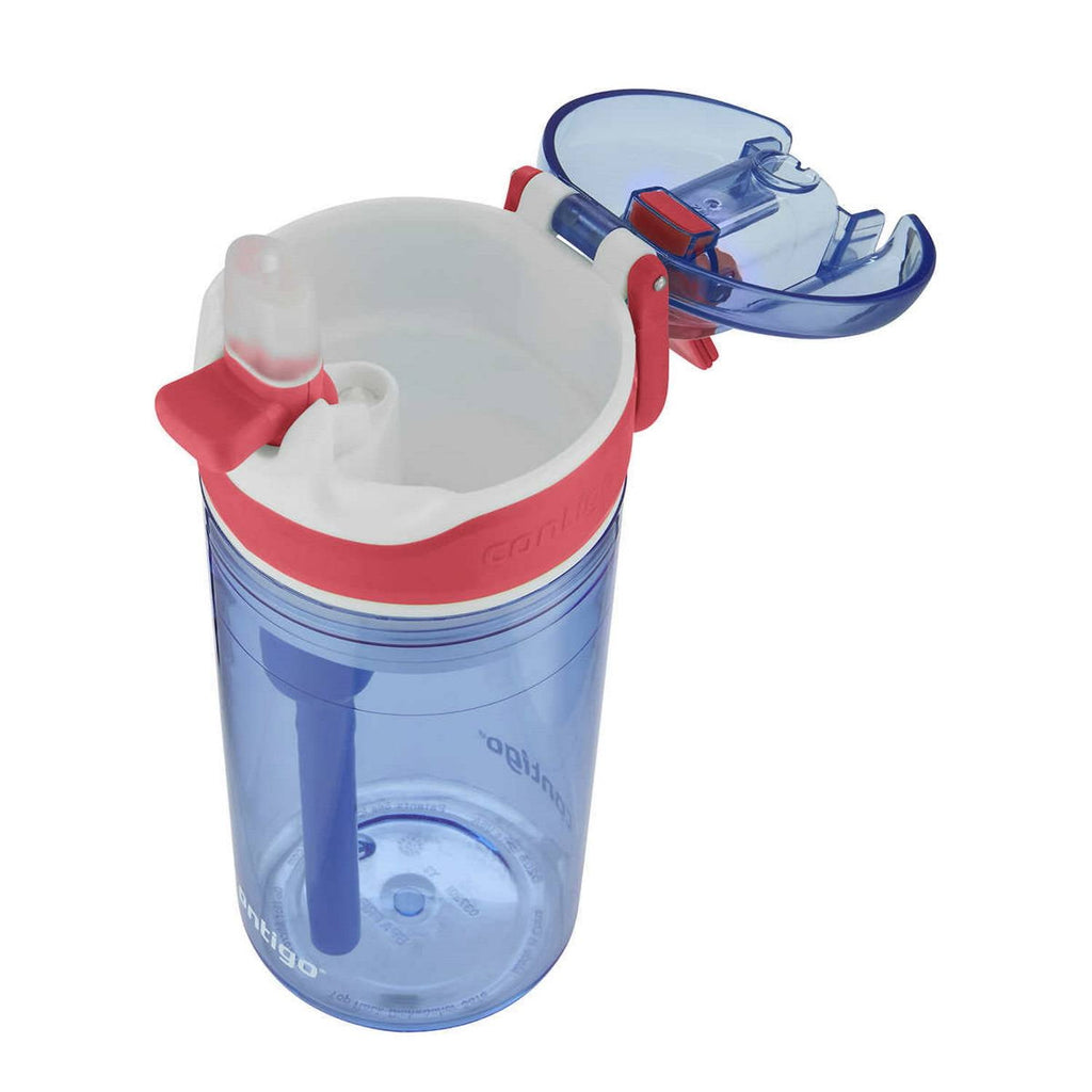 Contigo Kids 2-in-1 Snack Hero Tumbler Featuring 4oz Snack Holder Stacked on Top of 13oz Water Bottle - BPA Free, Durable Tritan w/Flexible Carry Handle &amp; Spill-Proof Valve, Purple &amp; Pink – 2 Pack - Pick 812