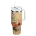 30 oz Insulated Stainless Steel Tumbler Double Wall Stainless Steel Tumbler with 2-Way Drinking Beautiful Floral Bouquet - Pick 503