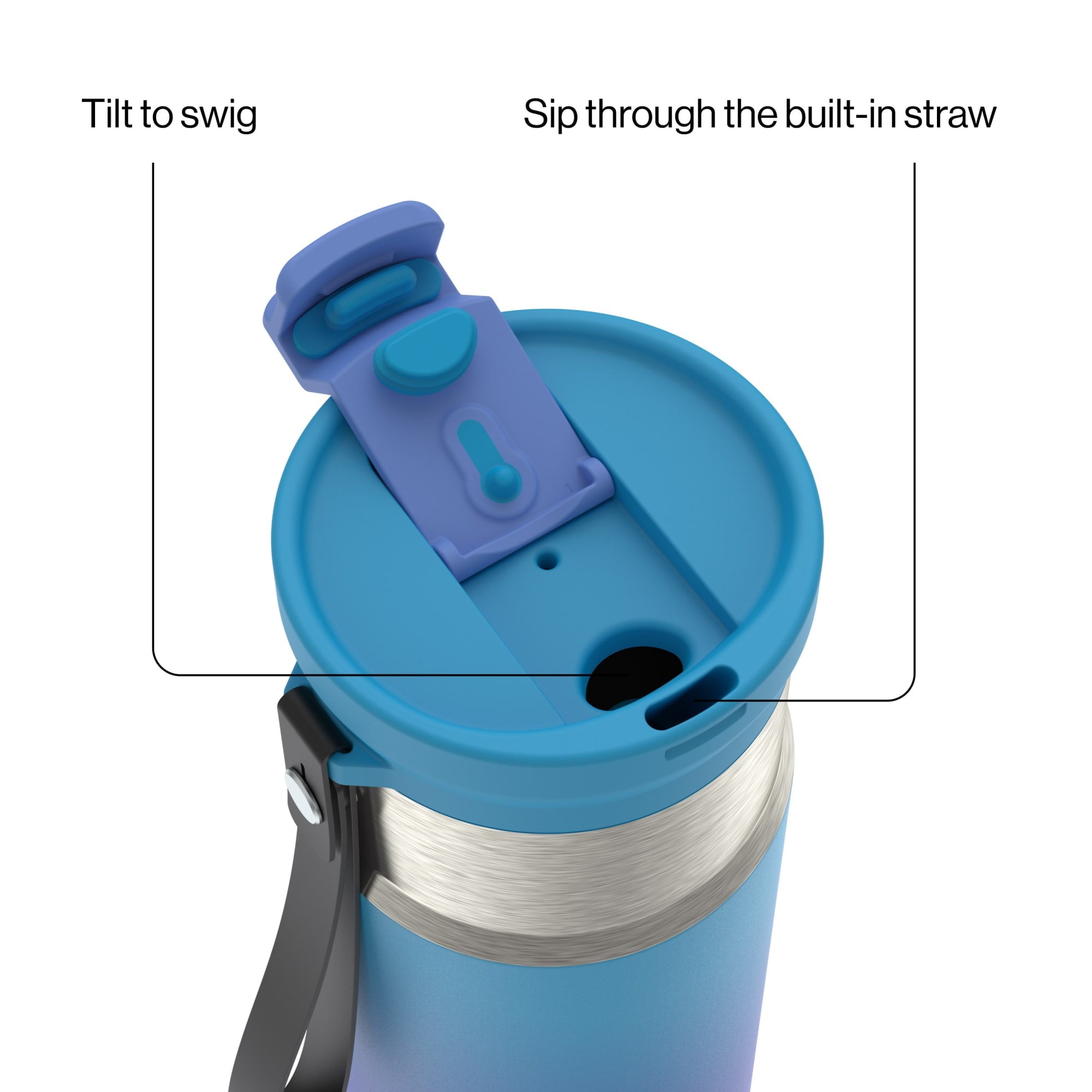 Contigo DualSip 16 oz Compact Leakproof Insulated Water Bottle with 2-Way Lid - Pick 930