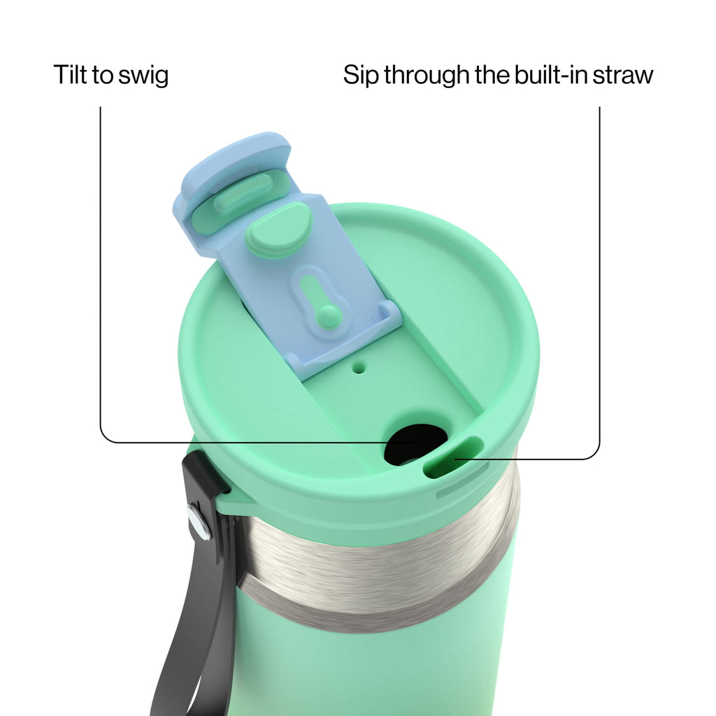 Contigo DualSip 16 oz Compact Leakproof Insulated Water Bottle with 2-Way Lid - Pick 930