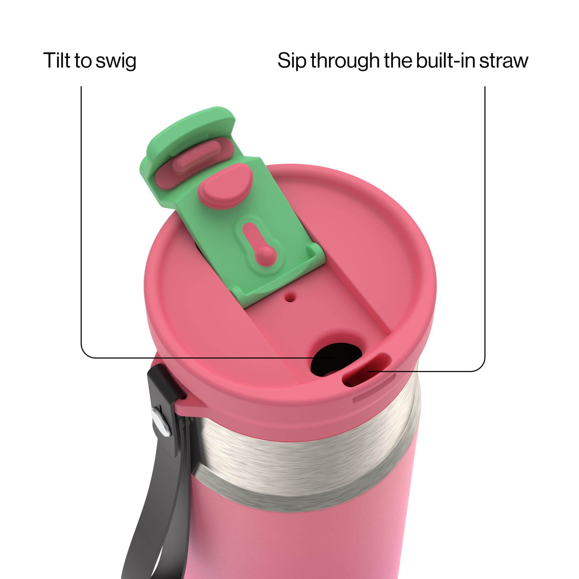 Contigo DualSip 16 oz Compact Leakproof Insulated Water Bottle with 2-Way Lid - Pick 930
