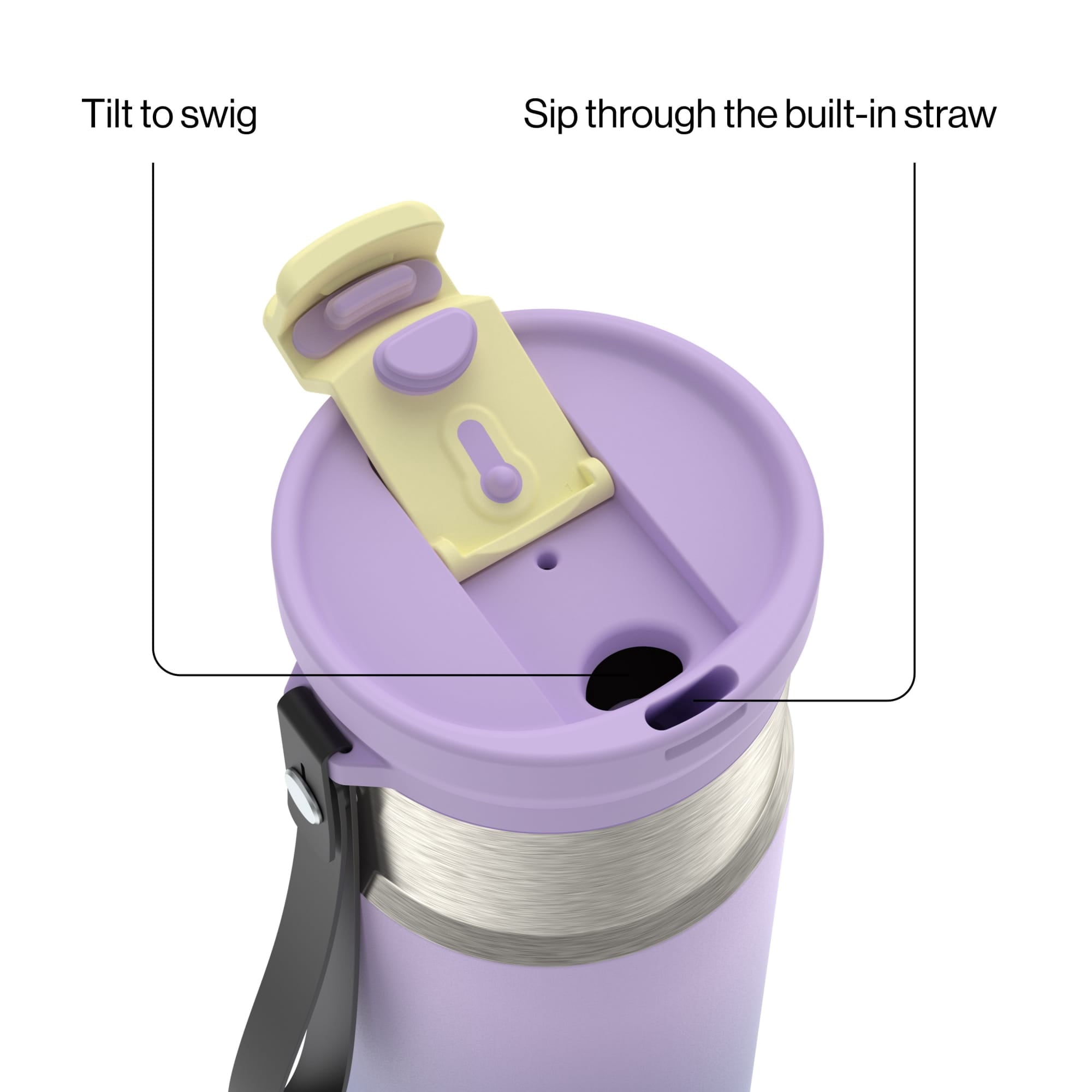 Contigo DualSip 16 oz Compact Leakproof Insulated Water Bottle with 2-Way Lid - Pick 930