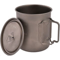 Olicamp Titanium Space Saver Mug with Lid, Nests Nalgene Bottle Inside, Lightweight and Compact, Perfect for Camping and Backpacking, 750mL - Pick 305