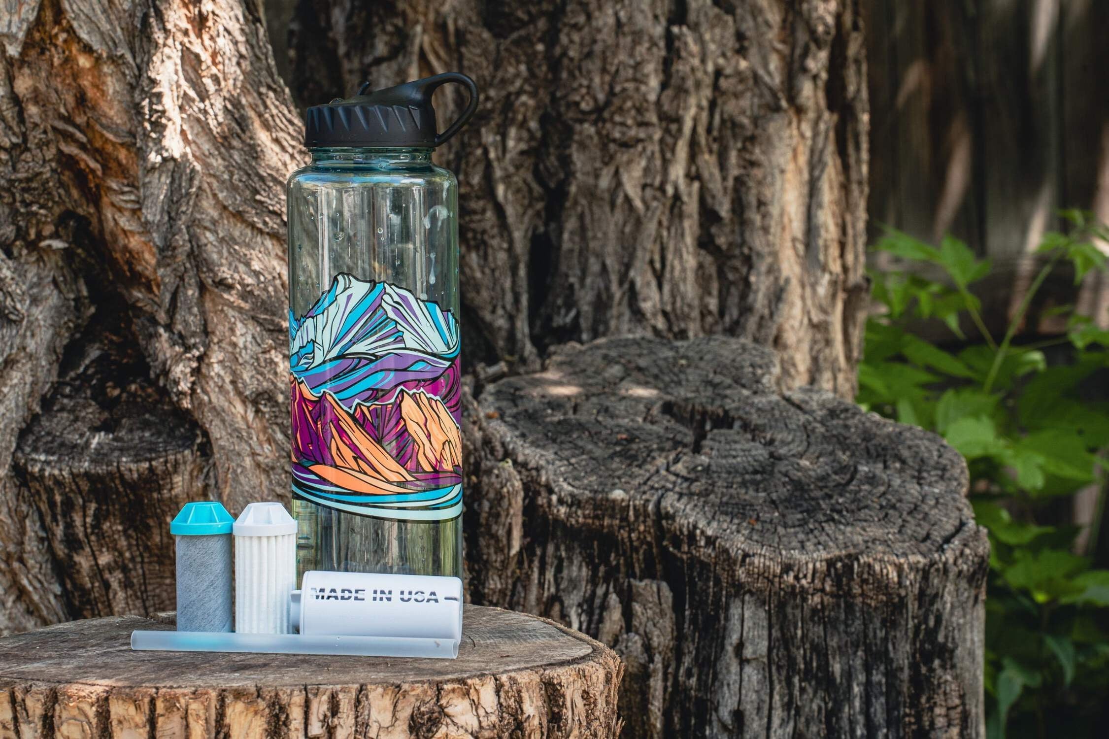 Epic Water Filters Nalgene OG Sustain Tritan USA Made Water Bottle and 75 Gallon Filter - Removes 99.99% of Water Impurities, 32oz, Leggitt Art - Pick 553