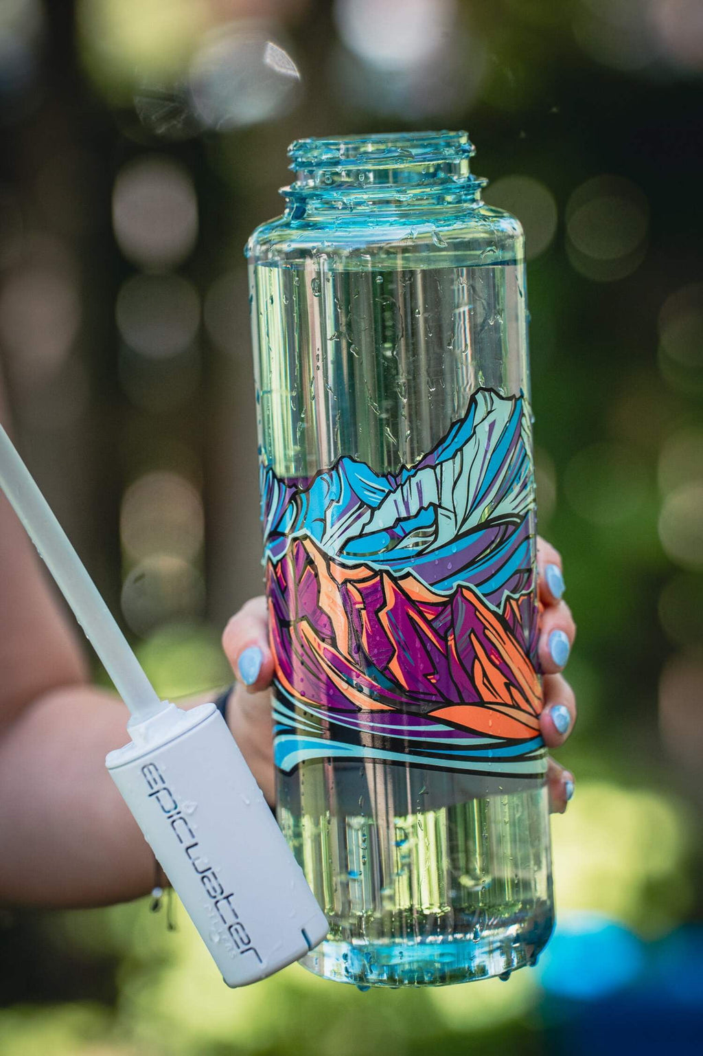 Epic Water Filters Nalgene OG Sustain Tritan USA Made Water Bottle and 75 Gallon Filter - Removes 99.99% of Water Impurities, 32oz, Leggitt Art - Pick 553