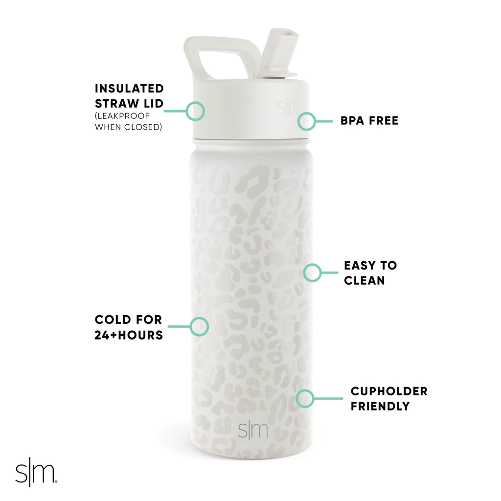 Simple Modern Summit Water Bottle Straw Lid Vacuum Insulated Stainless Steel Bottle | 18 fl oz - Pick 493