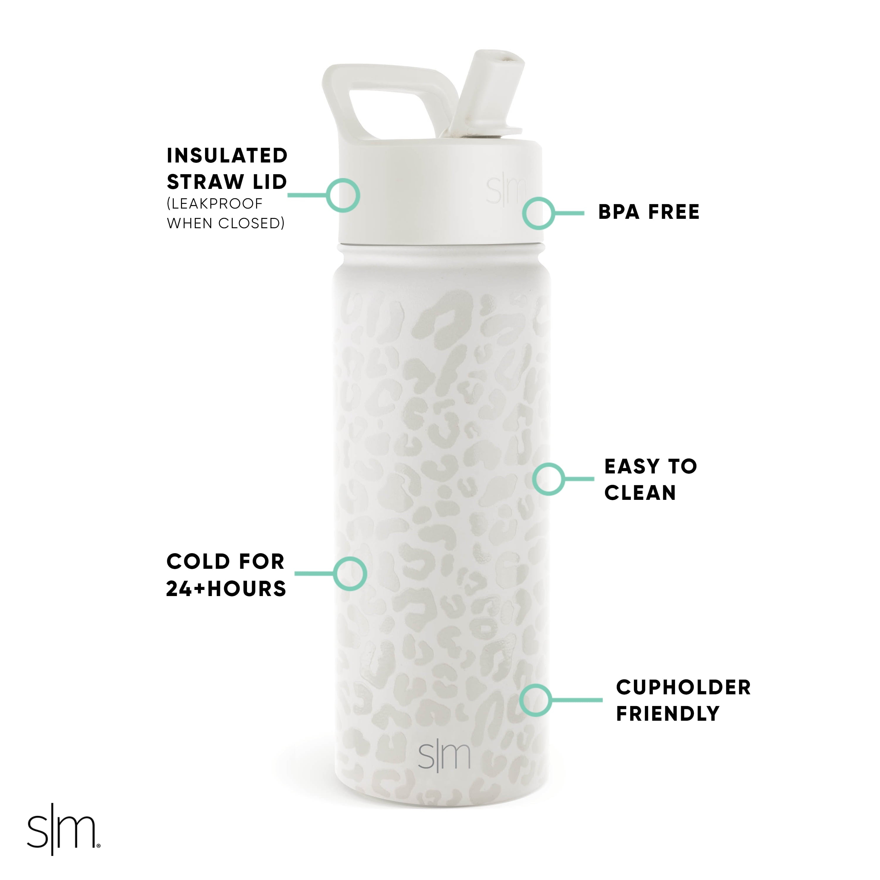 Simple Modern Summit Water Bottle Straw Lid Vacuum Insulated Stainless Steel Bottle | 18 fl oz - Pick 493
