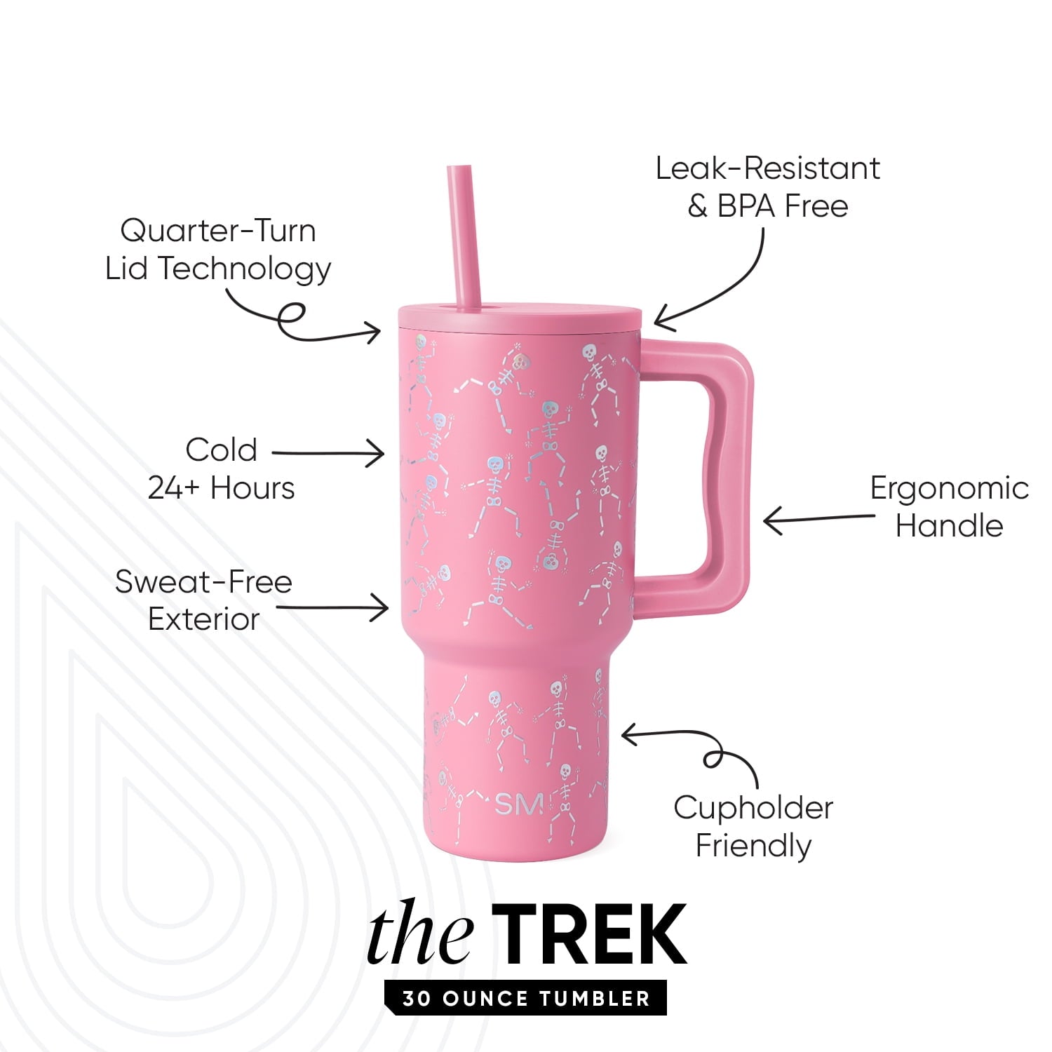 Simple Modern 30 fl oz Insulated Stainless Steel Trek Tumbler with Straw Lid | Seaglass Sage and Cream Checkmate - Pick 125
