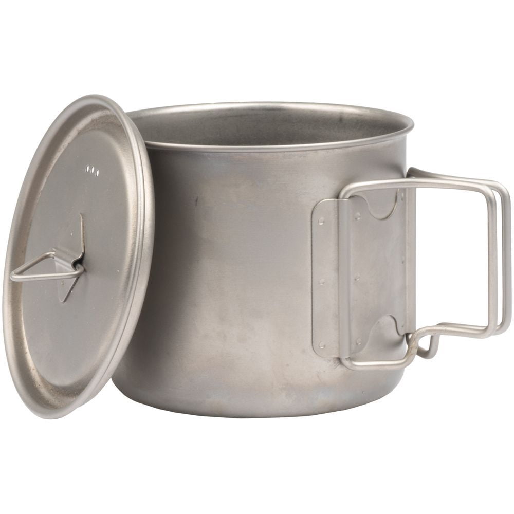 Olicamp Titanium Space Saver Mug with Lid, Nests Nalgene Bottle Inside, Lightweight and Compact, Perfect for Camping and Backpacking, 550mL - Pick 373