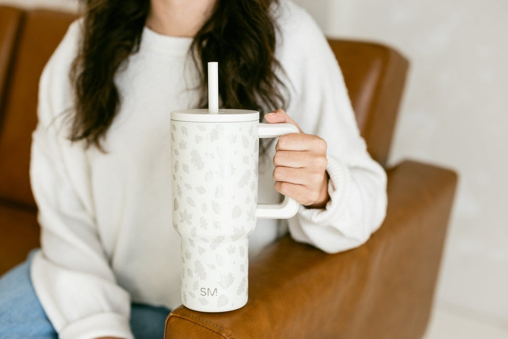 Simple Modern 30 fl oz Insulated Stainless Steel Trek Tumbler with Straw Lid | Seaglass Sage and Cream Checkmate - Pick 125