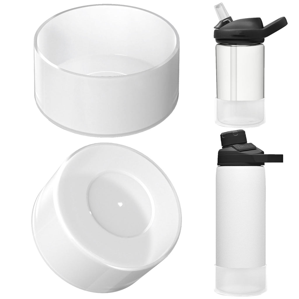 Linkidea 2 Pack Water Bottle Boot Compatible with CamelBak Eddy+20oz/25oz, Chute Mag 20oz/25oz, Carry Cap, Silicone Anti-Slip Bottle Bottom Bumper Protector (Clear White) - Pick 178