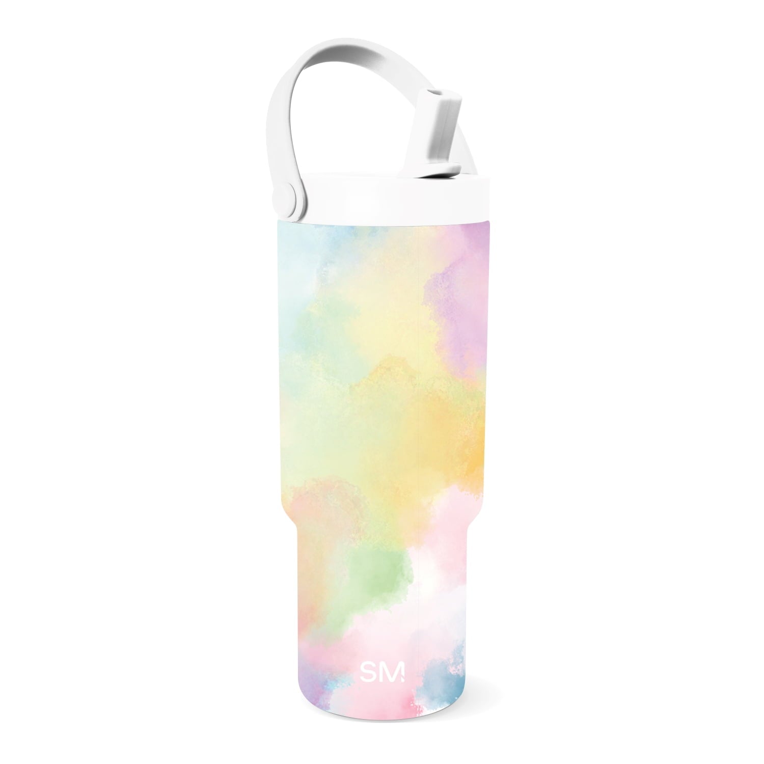 Simple Modern 24 fl oz Insulated Stainless Steel Trek Pivot Tumbler with Straw Lid and Top Handle|Cotton Candy Tie Dye - Pick 348