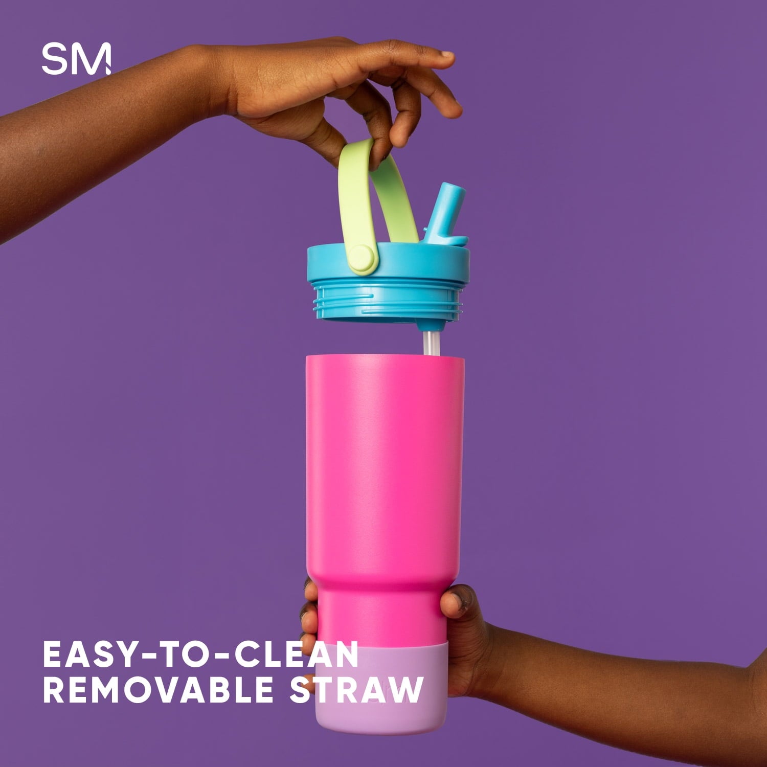 Simple Modern 24 fl oz Insulated Stainless Steel Trek Pivot Tumbler with Straw Lid and Top Handle|Cotton Candy Tie Dye - Pick 348