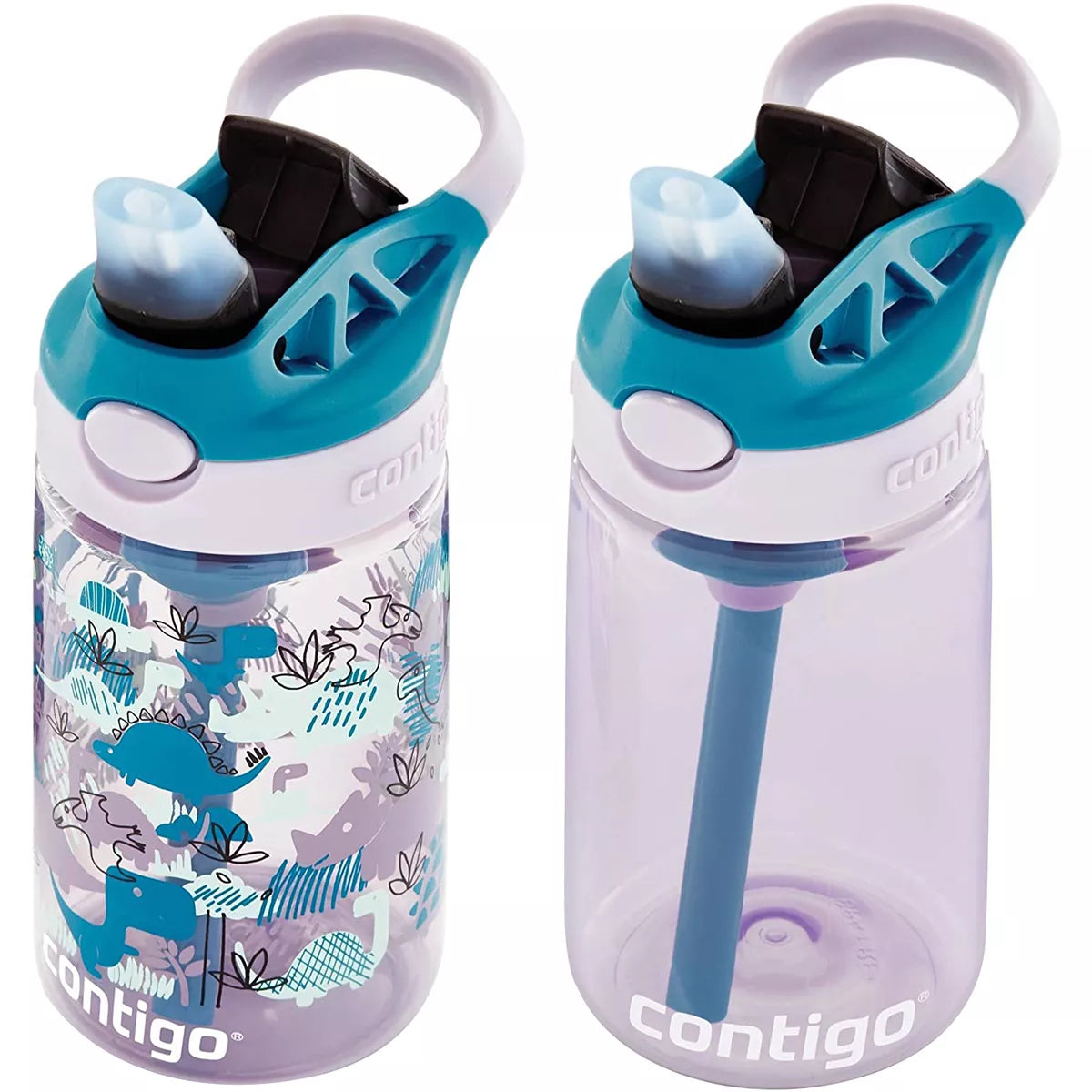 Contigo Kids Water Bottle with Redesigned AUTOSPOUT Straw, 14 oz, Grape Forest Haven - Pick 278