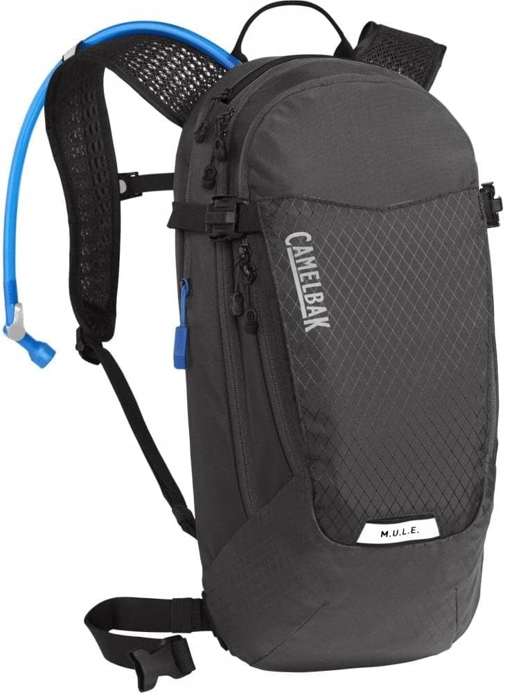 CamelBak Women's M.U.L.E. 12 Mountain Biking Hydration Pack - Easy Refilling Hydration Backpack - Magnetic Tube Trap 100oz, Charcoal/Black - Pick 132