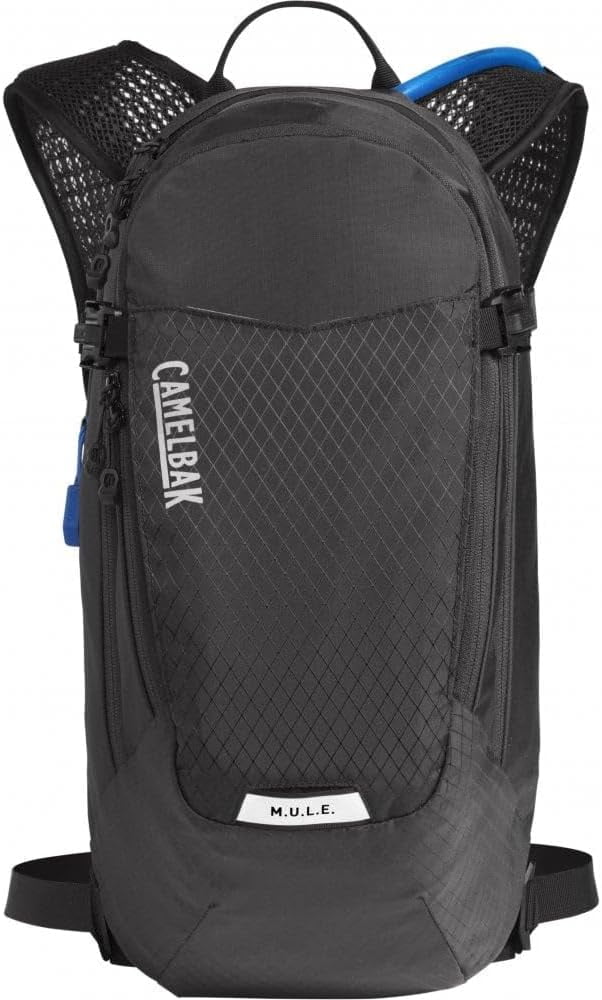 CamelBak Women's M.U.L.E. 12 Mountain Biking Hydration Pack - Easy Refilling Hydration Backpack - Magnetic Tube Trap 100oz, Charcoal/Black - Pick 132