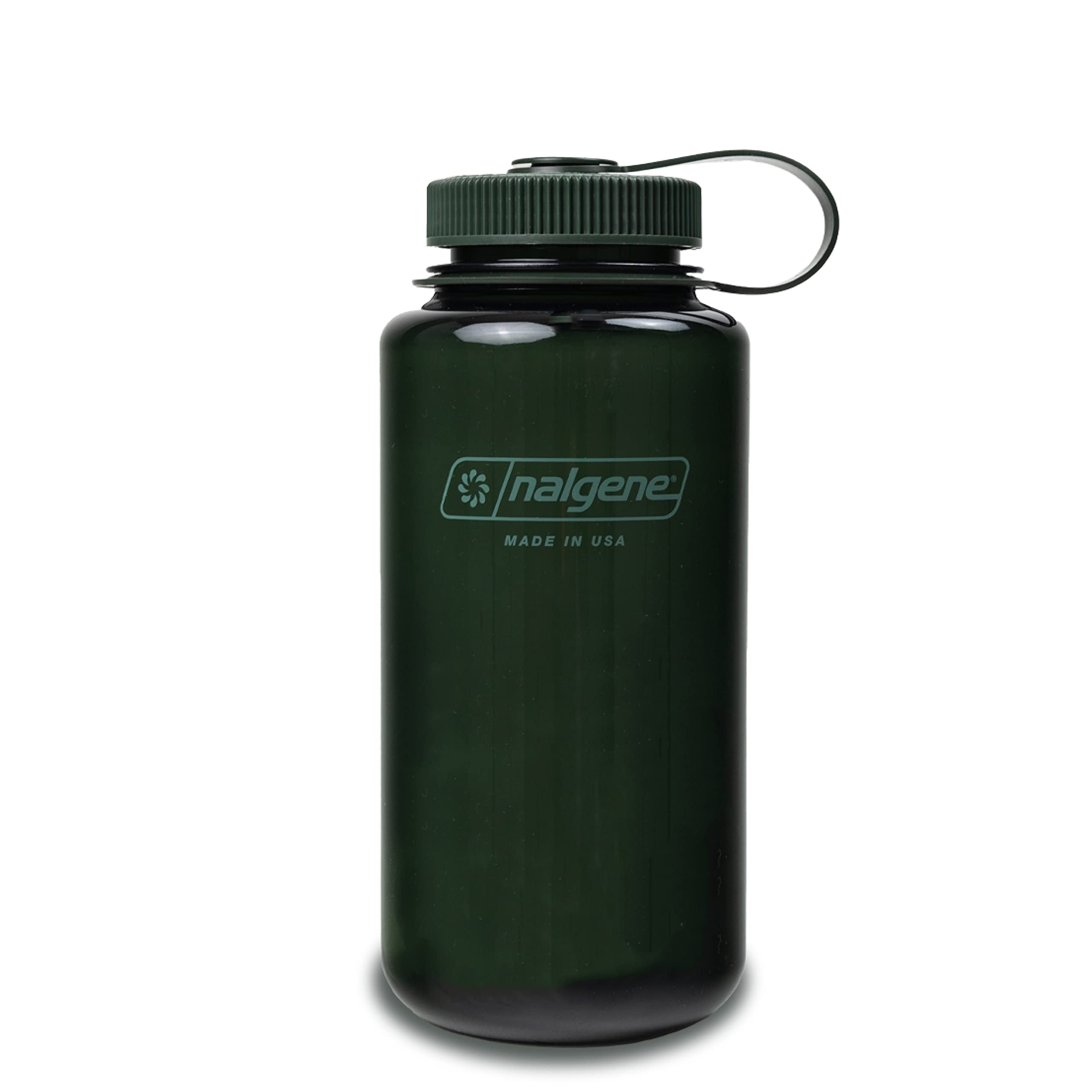 Nalgene Monochrome BPA-Free Recycled Reusable Water Bottle for Backpacking, Hiking, Gym - 32 oz Shatterproof Jade - Pick 621